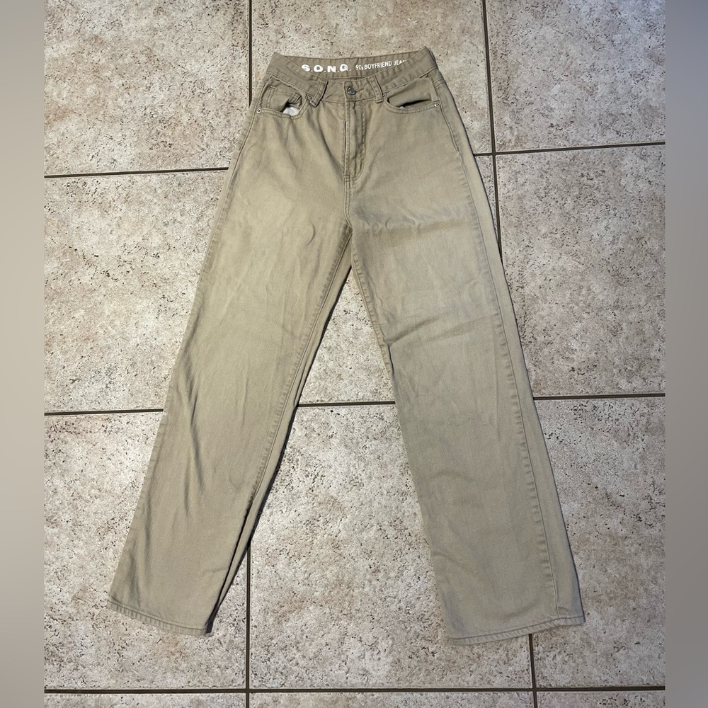 High waisted boyfriend pants